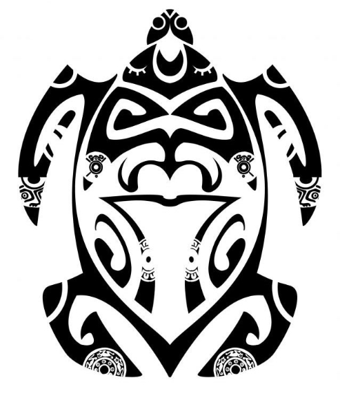 Polynesian design turtle Fake Temporary Water Transfer Tattoo Stickers NO.10564